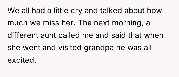 We all had a little cry and talked about how...