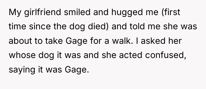 My girlfriend smiled and hugged me (first time since the...