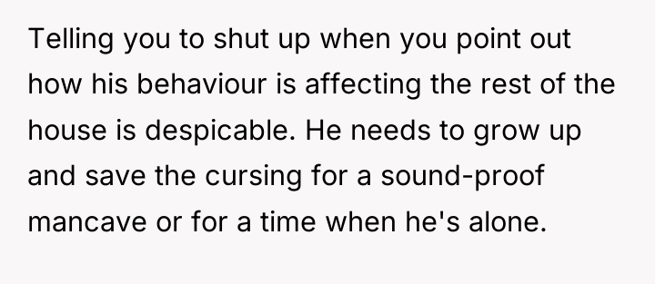 Telling you to shut up when you point out how...