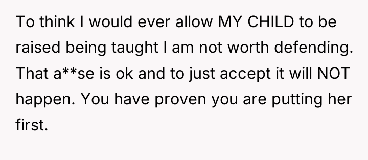 To think I would ever allow MY CHILD to be...