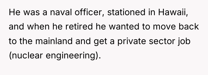 He was a naval officer, stationed in Hawaii, and when...