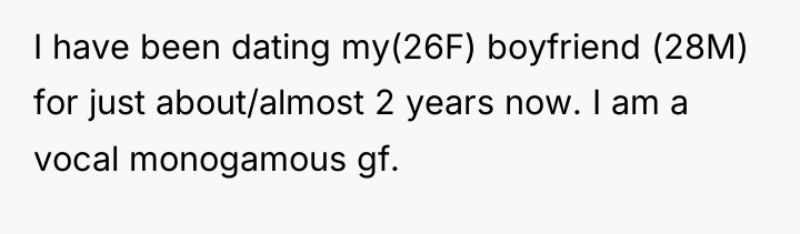 I have been dating my(26F) boyfriend (28M) for just about/almost...