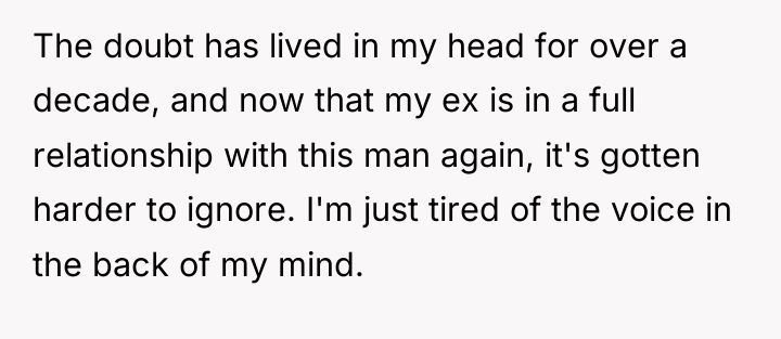 The doubt has lived in my head for over a...