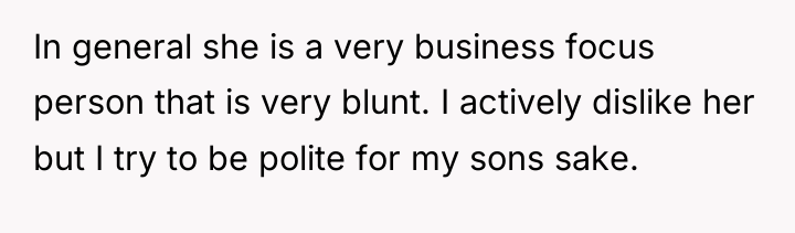 In general she is a very business focus person that...
