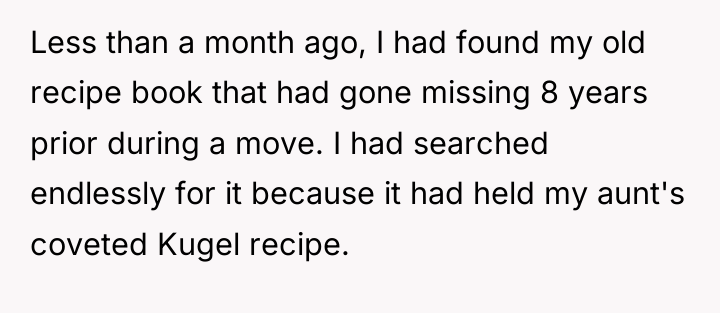 Less than a month ago, I had found my old...