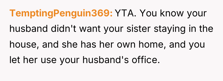 TemptingPenguin369 YTA. You know your husband didn't want your sister...