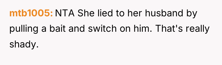 mtb1005 NTA She lied to her husband by pulling a...