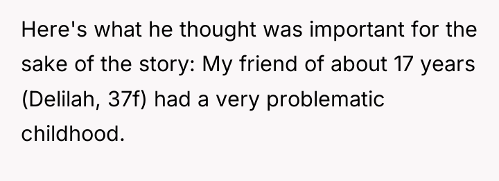 Here's what he thought was important for the sake of...