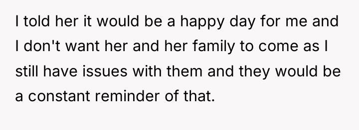 I told her it would be a happy day for...