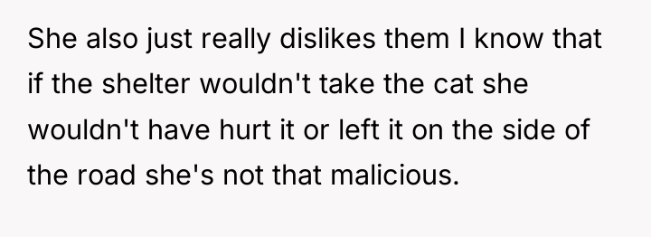 She also just really dislikes them I know that if...