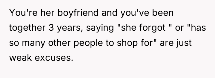 You're her boyfriend and you've been together 3 years, saying...