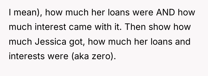 I mean), how much her loans were AND how much...