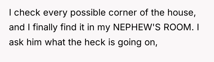 I check every possible corner of the house, and I...