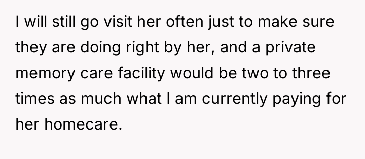 I will still go visit her often just to make...