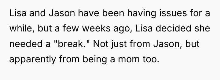 Lisa and Jason have been having issues for a while,...
