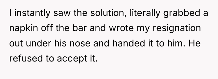 I instantly saw the solution, literally grabbed a napkin off...
