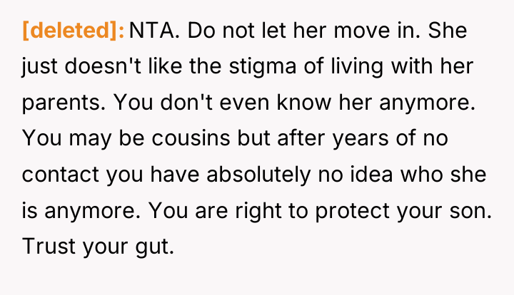 [deleted] NTA. Do not let her move in. She just...