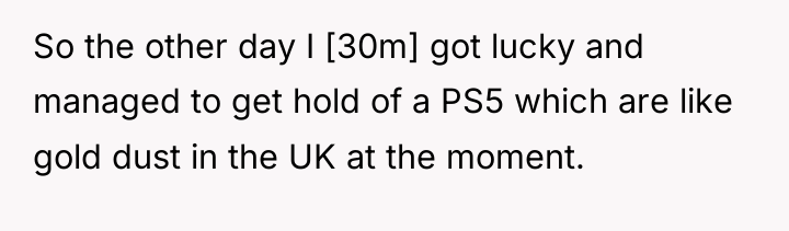 So the other day I [30m] got lucky and managed...