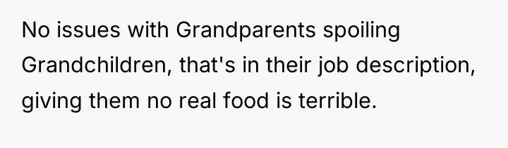 No issues with Grandparents spoiling Grandchildren, that's in their job...