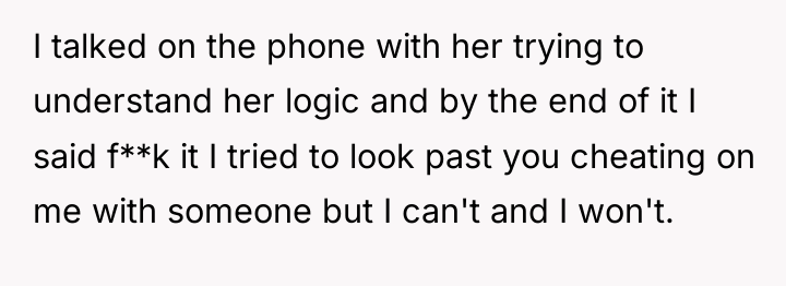 I talked on the phone with her trying to understand...