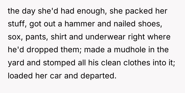 the day she'd had enough, she packed her stuff, got...