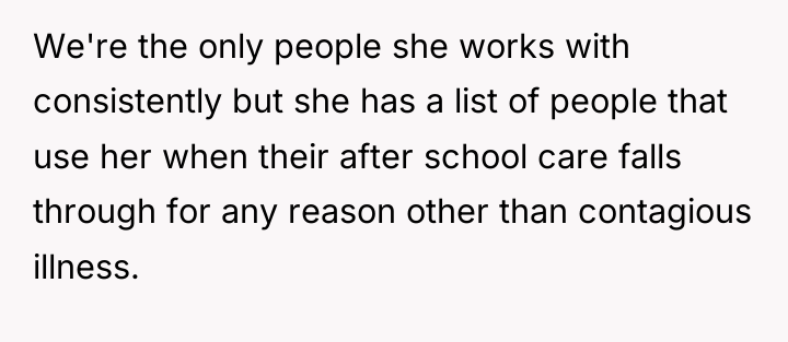 We're the only people she works with consistently but she...