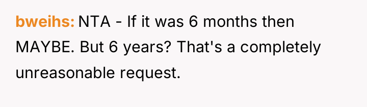 bweihs NTA - If it was 6 months then MAYBE....