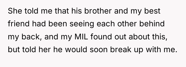 She told me that his brother and my best friend...