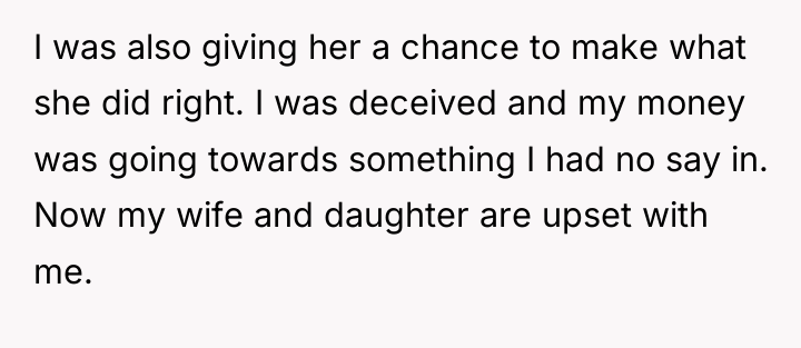 I was also giving her a chance to make what...