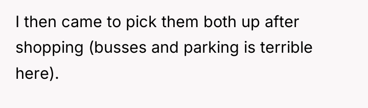 I then came to pick them both up after shopping...