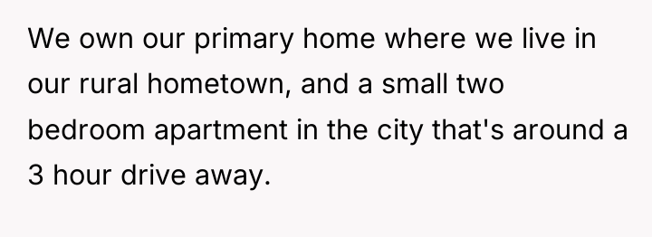 We own our primary home where we live in our...