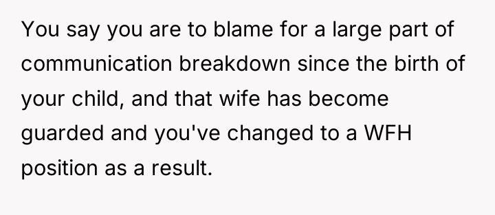 You say you are to blame for a large part...