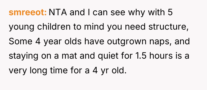 smreeot NTA and I can see why with 5 young...