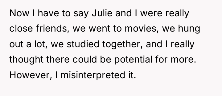 Now I have to say Julie and I were really...