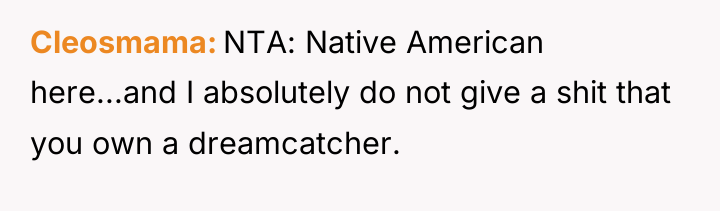 Cleosmama NTA: Native American here...and I absolutely do not give...