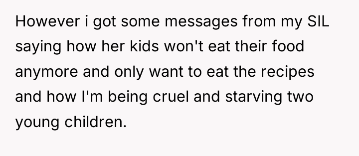 However i got some messages from my SIL saying how...