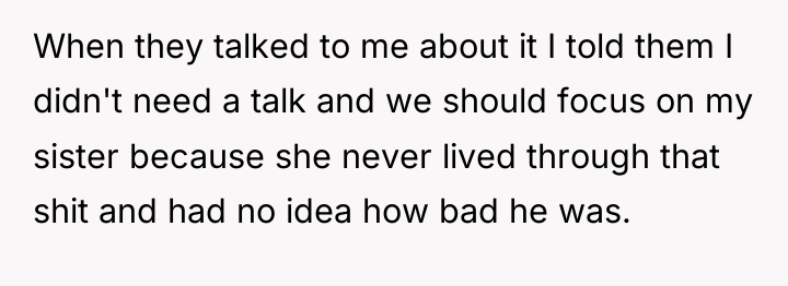 When they talked to me about it I told them...
