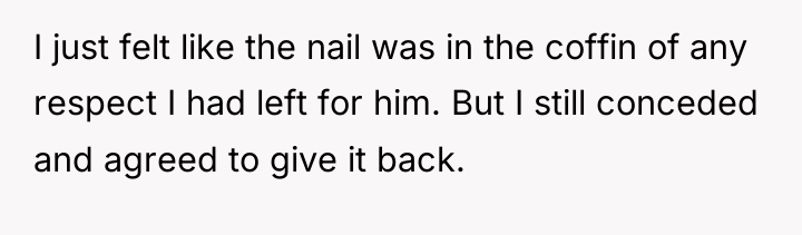 I just felt like the nail was in the coffin...