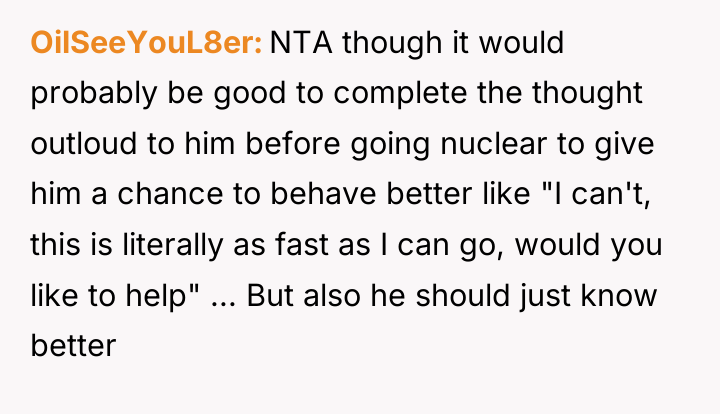OilSeeYouL8er NTA though it would probably be good to complete...