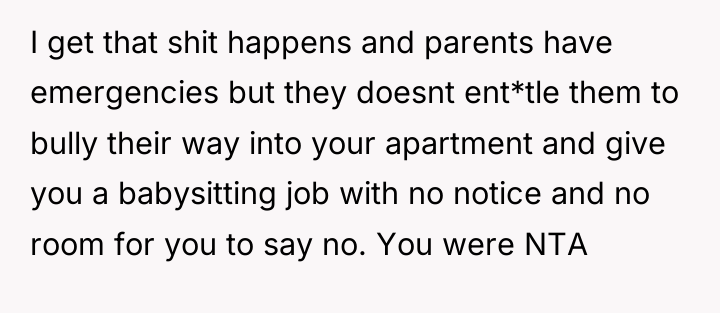 I get that shit happens and parents have emergencies but...