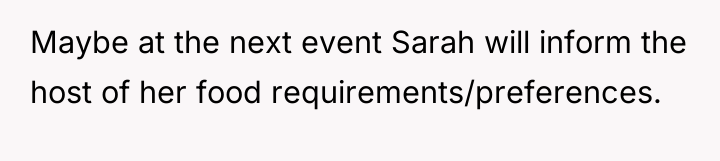 Maybe at the next event Sarah will inform the host...
