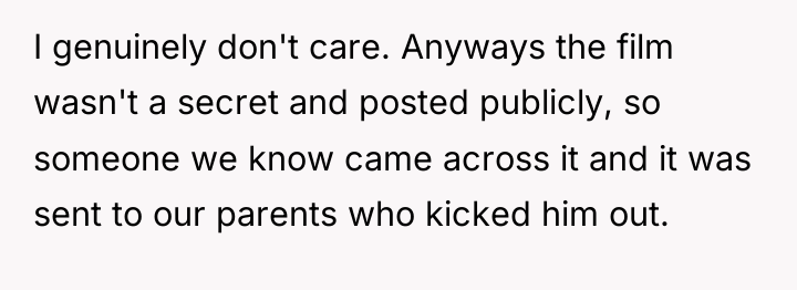 I genuinely don't care. Anyways the film wasn't a secret...