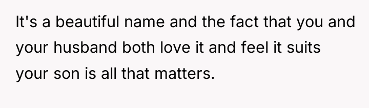 It's a beautiful name and the fact that you and...