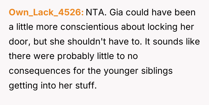 Own_Lack_4526 NTA. Gia could have been a little more conscientious...