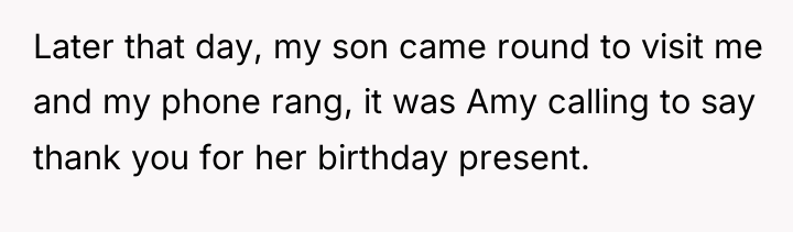 Later that day, my son came round to visit me...