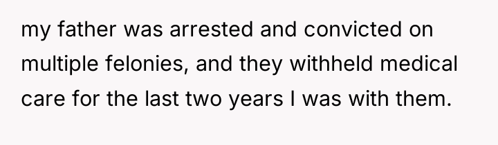 my father was arrested and convicted on multiple felonies, and...