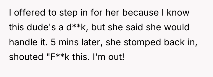 I offered to step in for her because I know...