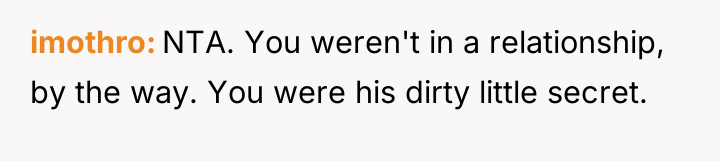 imothro NTA. You weren't in a relationship, by the way....