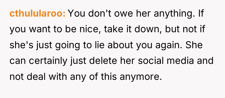 cthulularoo You don't owe her anything. If you want to...