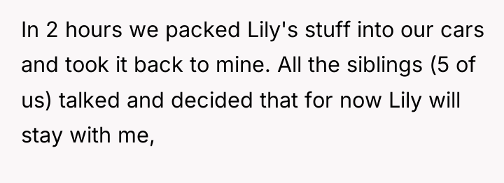 In 2 hours we packed Lily's stuff into our cars...